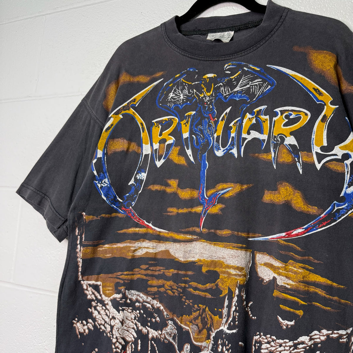 90s Obituary AOP Band T-Shirt Sz L