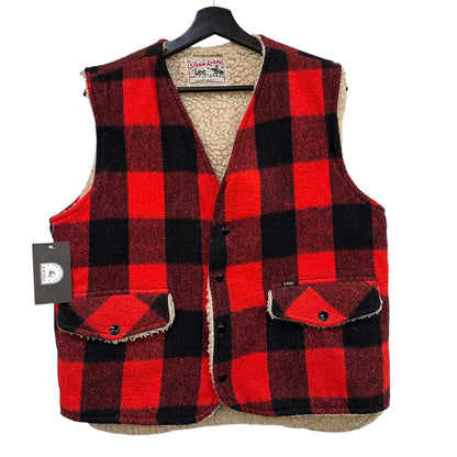 Vintage Lee Storm Rider Sherpa Lined Plaid Vest Sz M (A7586)