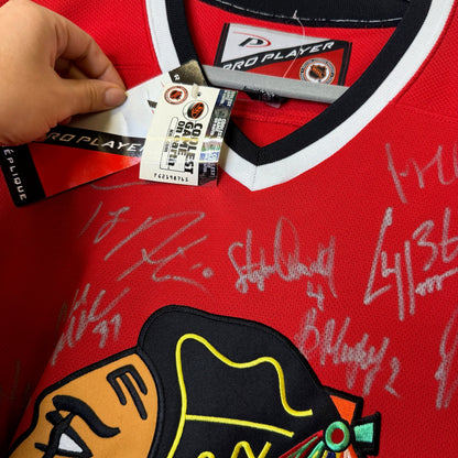 90s Chicago Blackhawks Hockey NHL Jersey Autographed CCM Sz L (B1978)