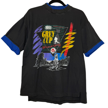 1991 Winnipeg CFL Grey Cup Football T-Shirt Sz M (B2872)