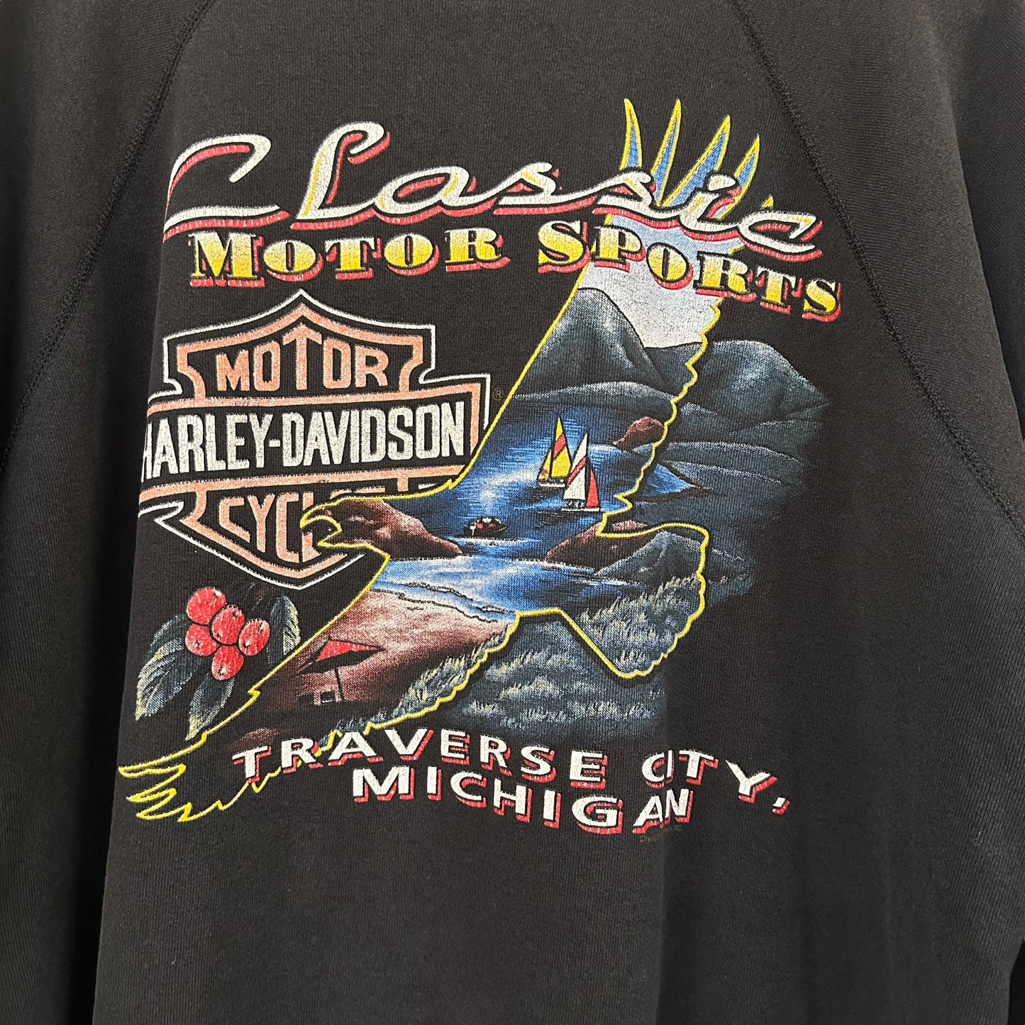 1992 Harley Davidson Motorcycle Crewneck Sz XL (A6612)