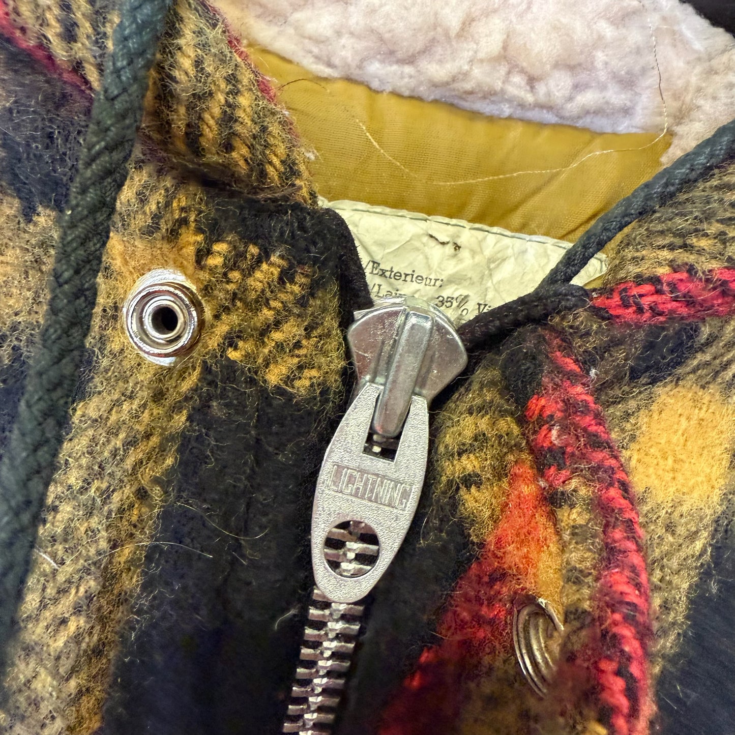 70's Plaid Canadian Made Jacket Sz M (B1778)