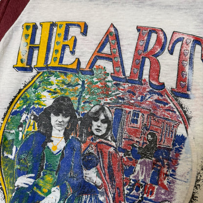 80s Heart Band Raglan Shirt Sz L (B2844)