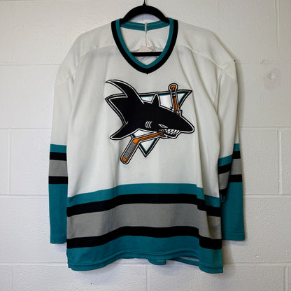 90s San Jose Sharks CCM NHL Hockey Jersey Sz L (B1805)