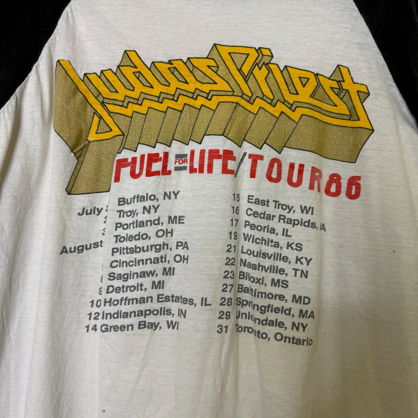 1986 Judas Priest Raglan Tour T-Shirt Sz M (B611)