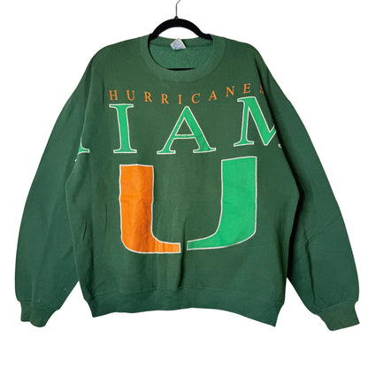 90s Miami Hurricanes NCAA Spellout Crewneck Sz XL (B2354)