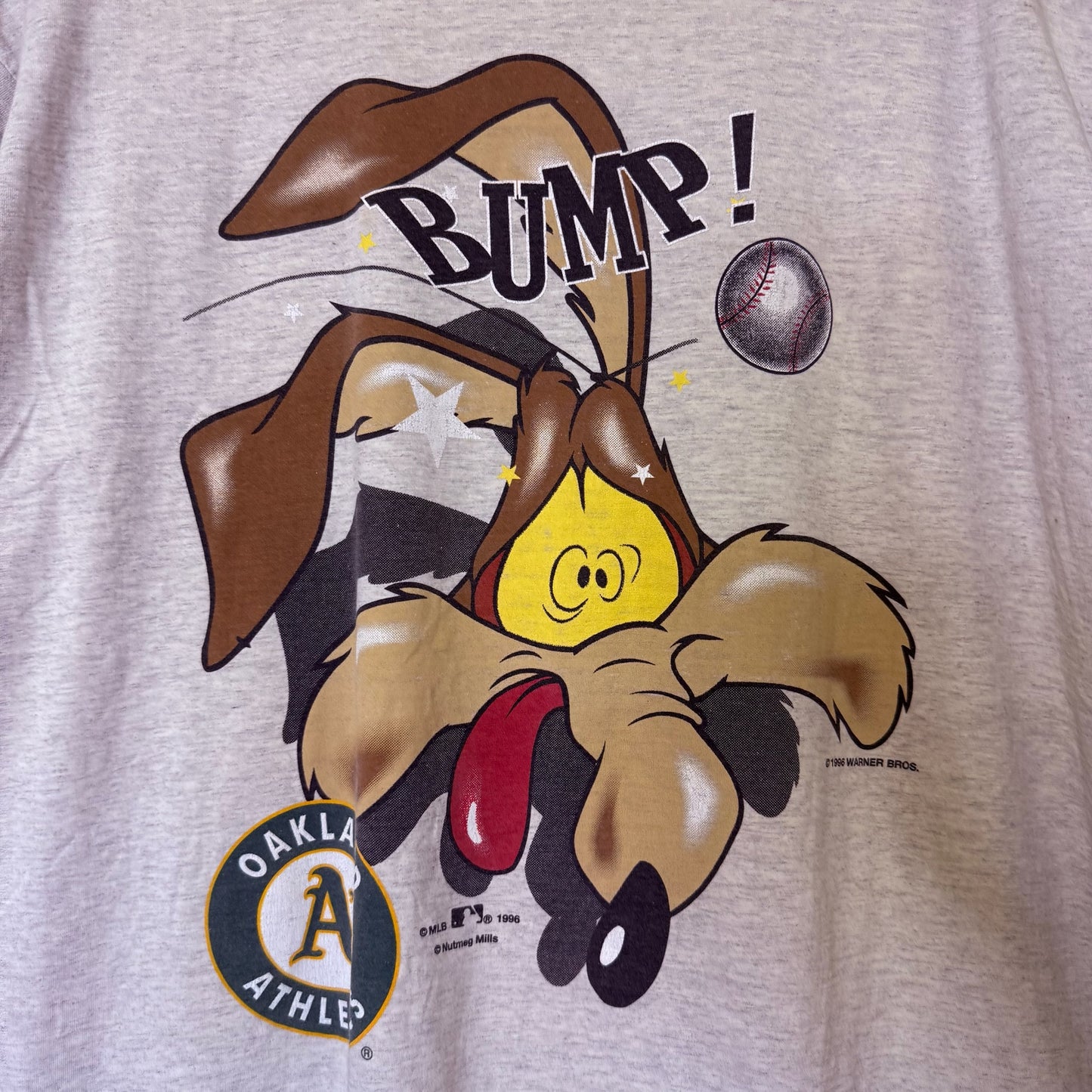 90s Oakland Athletics Wile E Coyote MLB T-Shirt Sz XL (B2477)