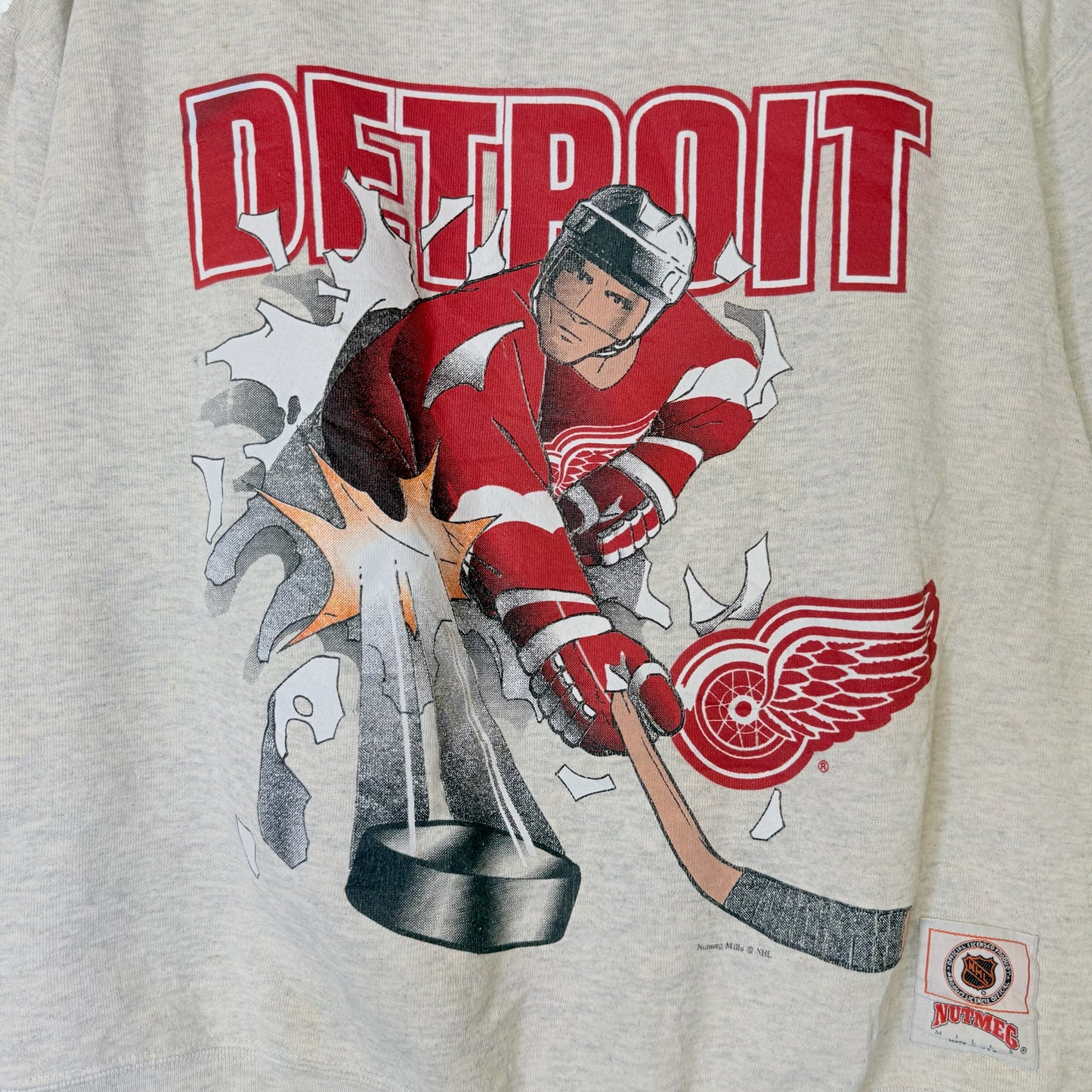 90s Detroit Red Wings Nutmeg Breakthrough Crewneck Sz L (B2074)