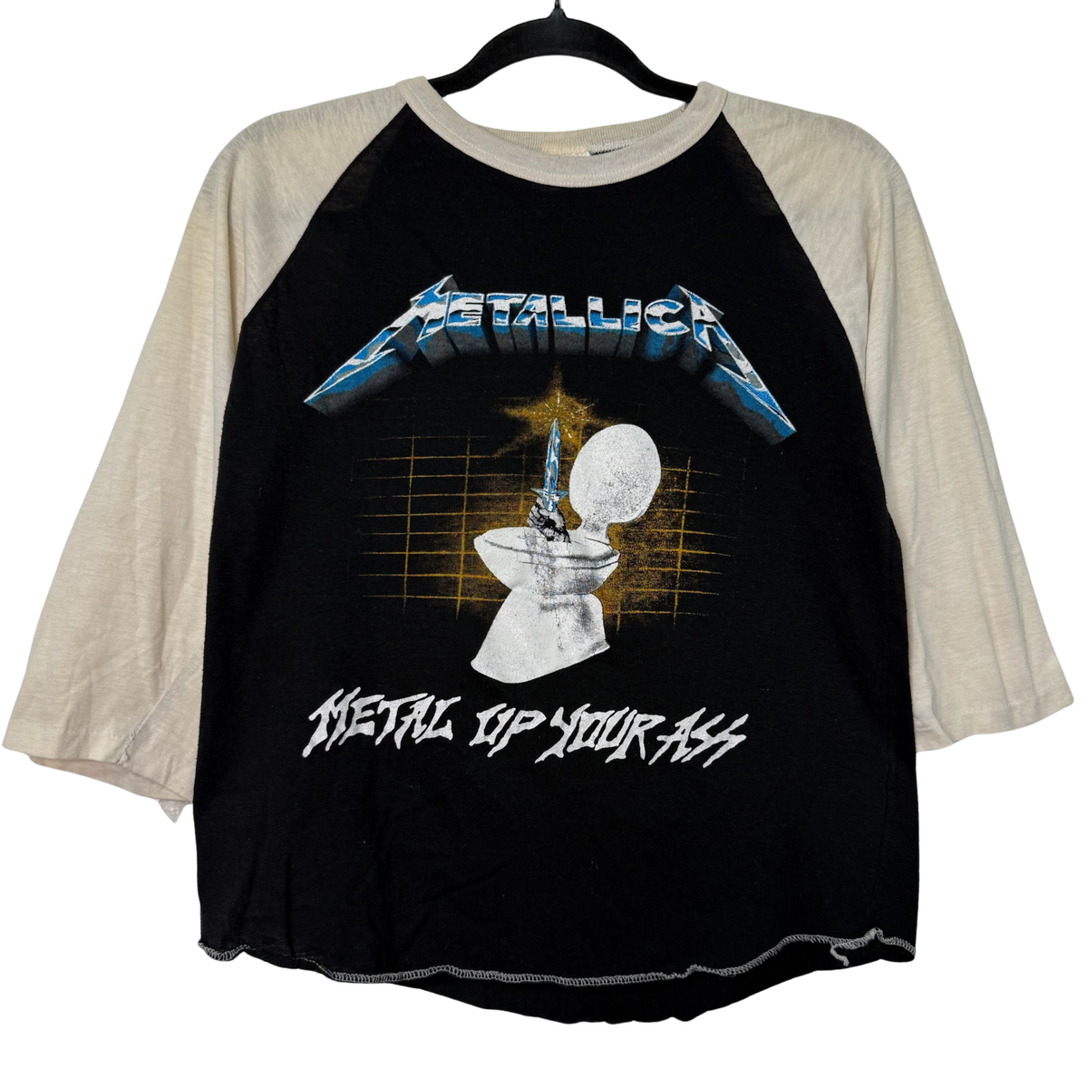 80s Metallica Metal Up Your Ass Band Raglan T-Shirt