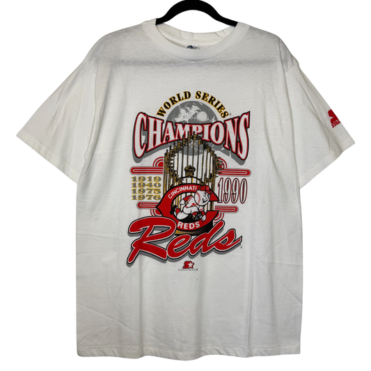 1990 Cincinnati Reds World Series Champions MLB T-Shirt Sz L (B2871)