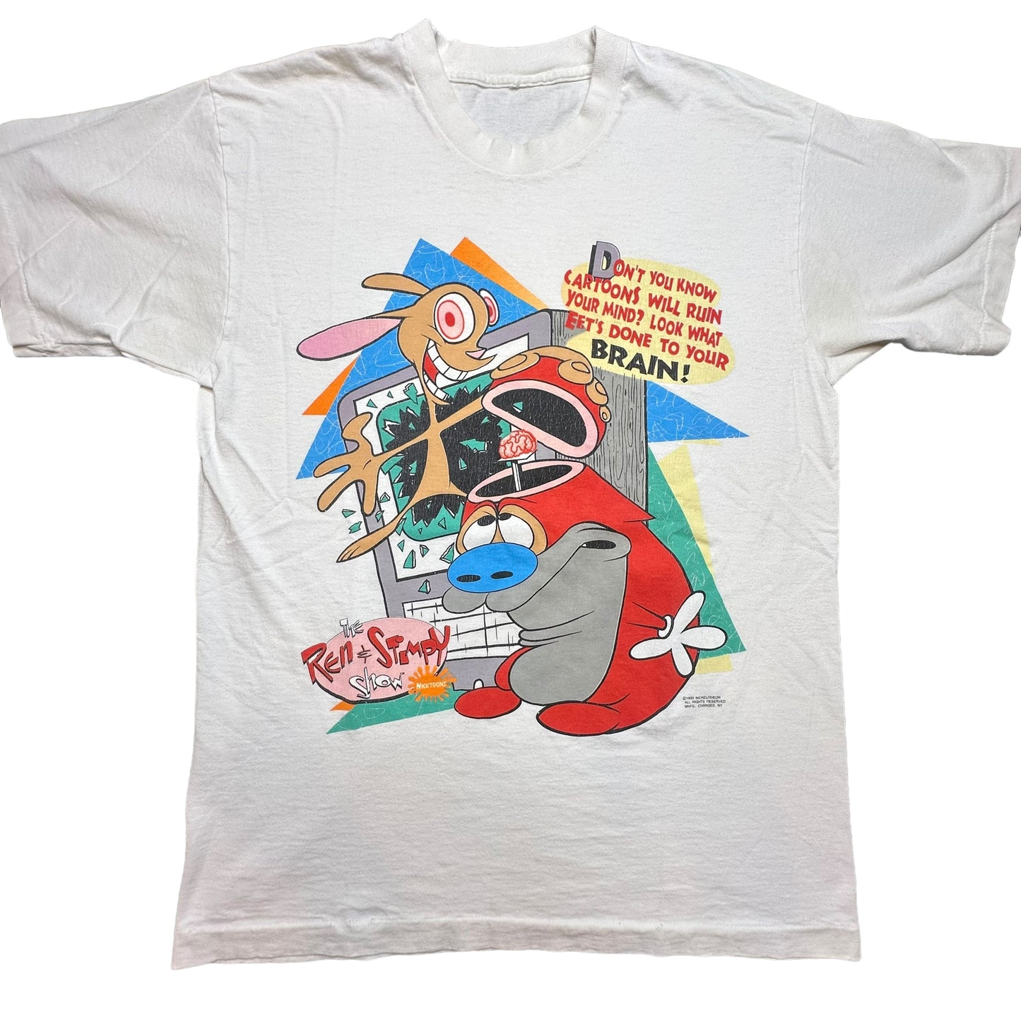 1993 Ren & Stimpy Show T-Shirt Sz L (A6042)