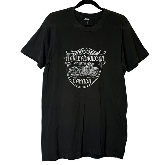 90's Harley Davidson Winnipeg Canada T-Shirt Sz L (B1399)