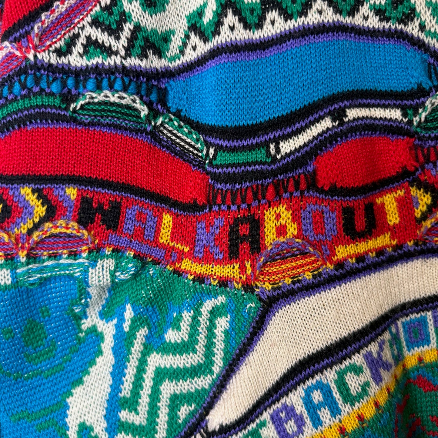 Genuine Coogi Australia Print Limited Edition Knit Sweater Sz S (B2401)