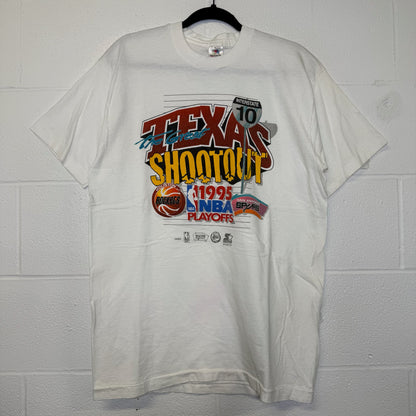 1995 Texas Shootout Spurs vs Rockets NBA T-shirt Sz L (B2978)