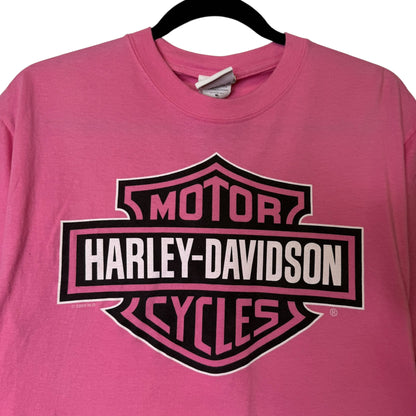 2009 Harley Davidson Ghost Town (Pink) T-shirt Sz M (B589)
