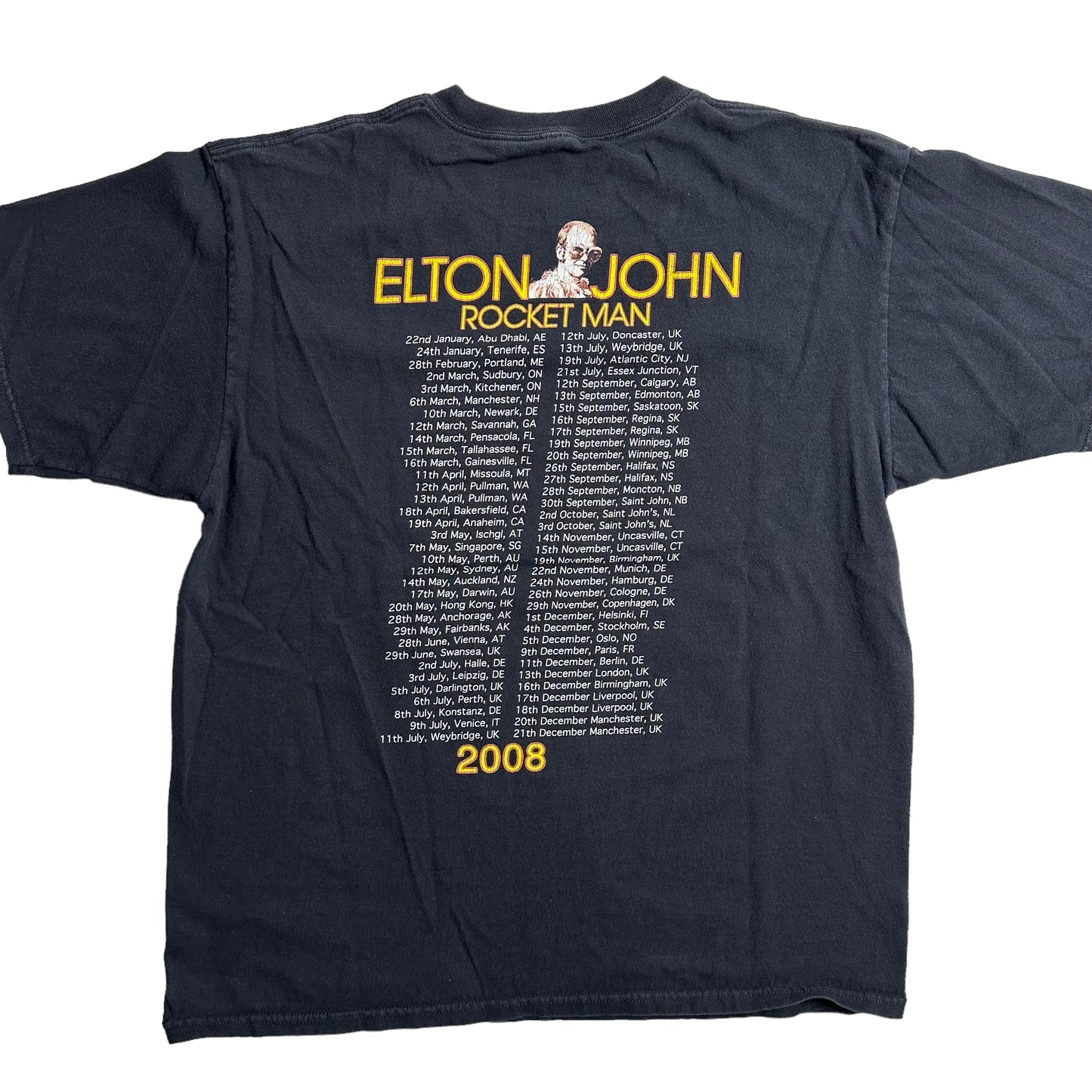 2007 Elton John Rocket Man Tour T-Shirt Sz XL (A1017)