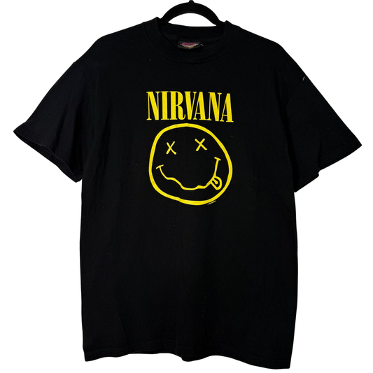 1992 Nirvana Smiley Artimonde Band T-Shirt Sz L