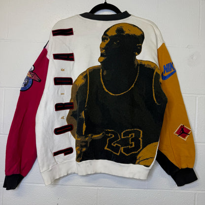 90s Jordan Nike NBA All Over Print Crewneck Sz L (B2887)