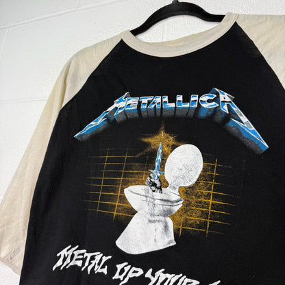 80s Metallica Metal Up Your Ass Band Raglan T-Shirt