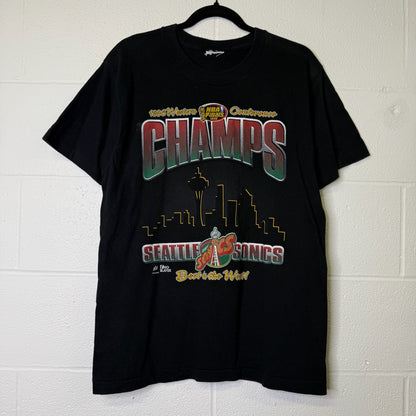 90's Seattle Supersonics NBA T-shirt Sz L (B1661)