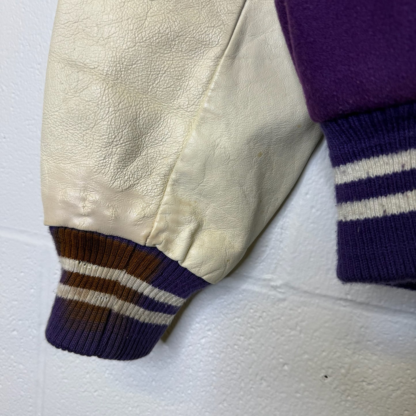 90's Esprit Canada Letterman Leather/wool Jacket Sz L