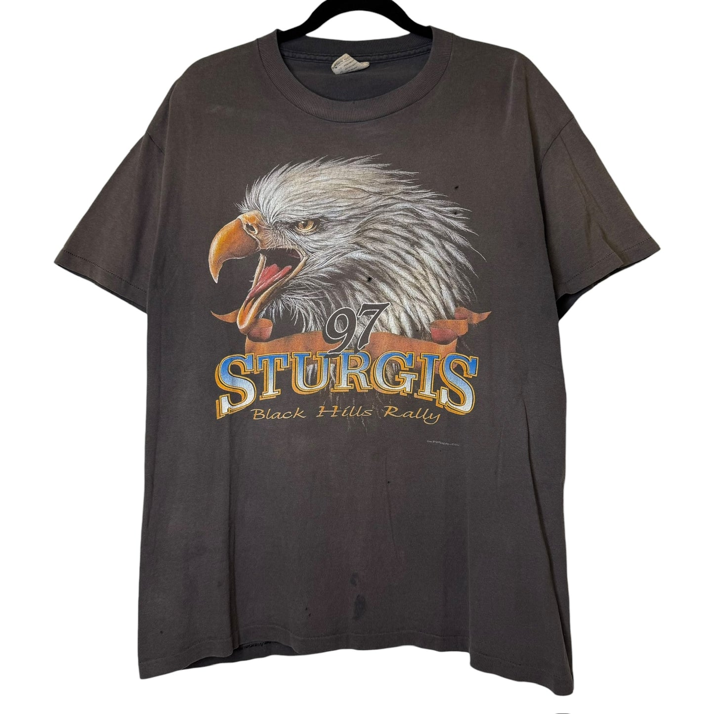1997 Sturgis Biker Rally Eagle Faded T-Shirt Sz L (B1732)