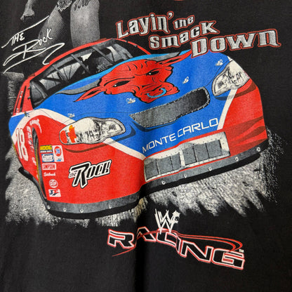 2000s The Rock NASCAR Racing WWF T-Shirt Sz L (B1167)