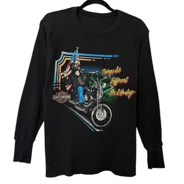 80's Harley Davidson Thermal Long Sleeve Sz M (B457)