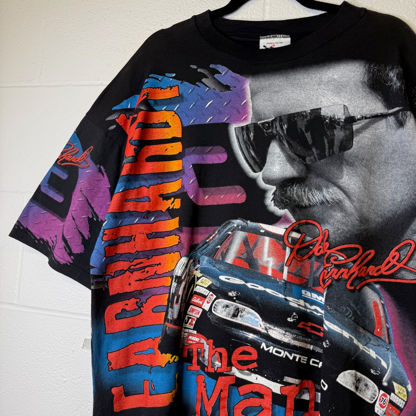 1997 Dale Earnhardt AOP NASCAR T-Shirt Size L (B2378 )