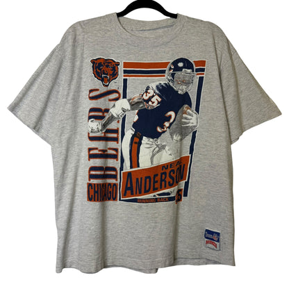 90s Chicago Bears Neal Anderson NFL Nutmeg Player Card T-shirt (B1613)