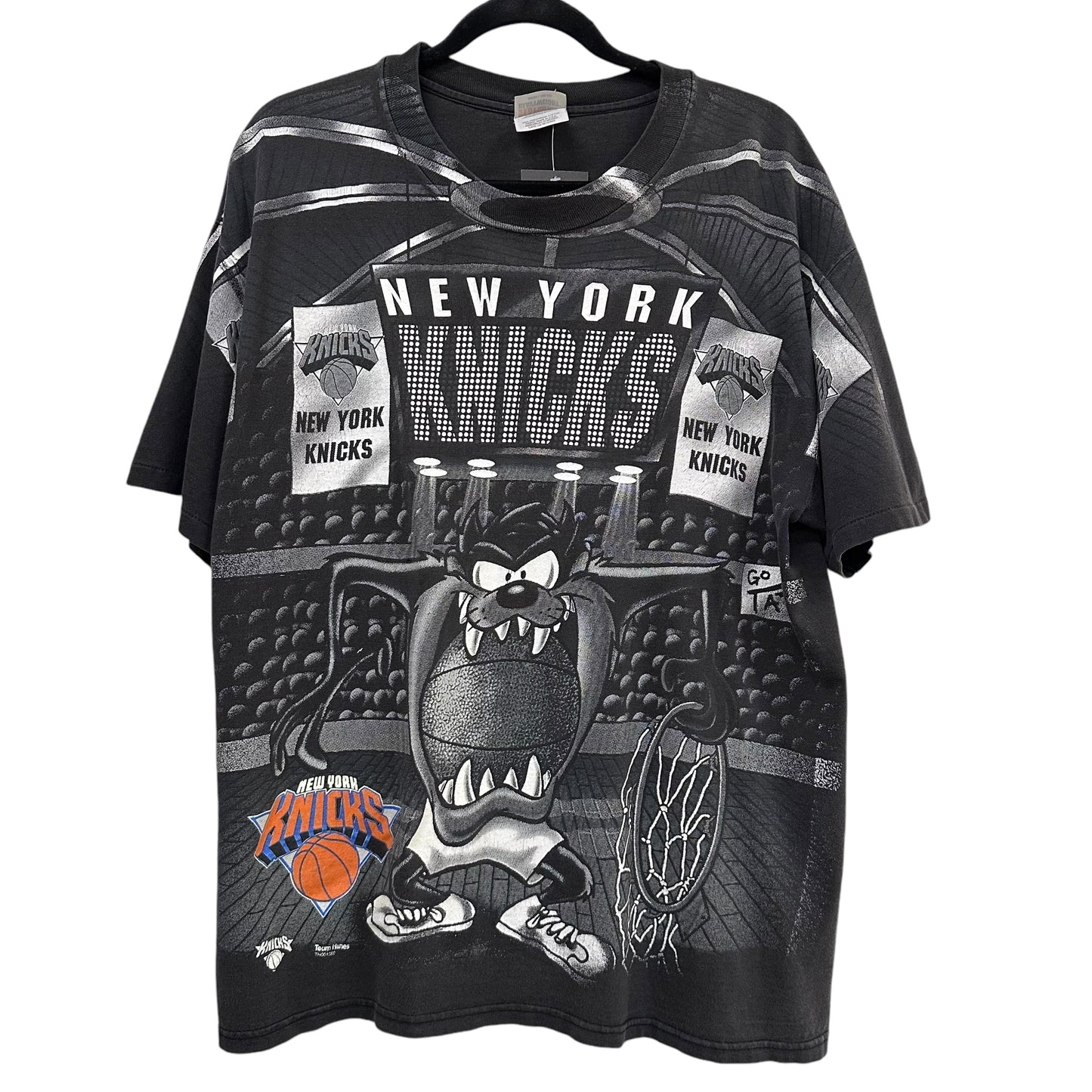 90s New York Knicks Tasmanian Devil AOP T-shirt Sz L (A4753)