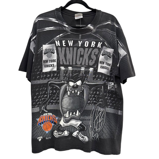 90s New York Knicks Tasmanian Devil AOP T-shirt Sz L (A4753)