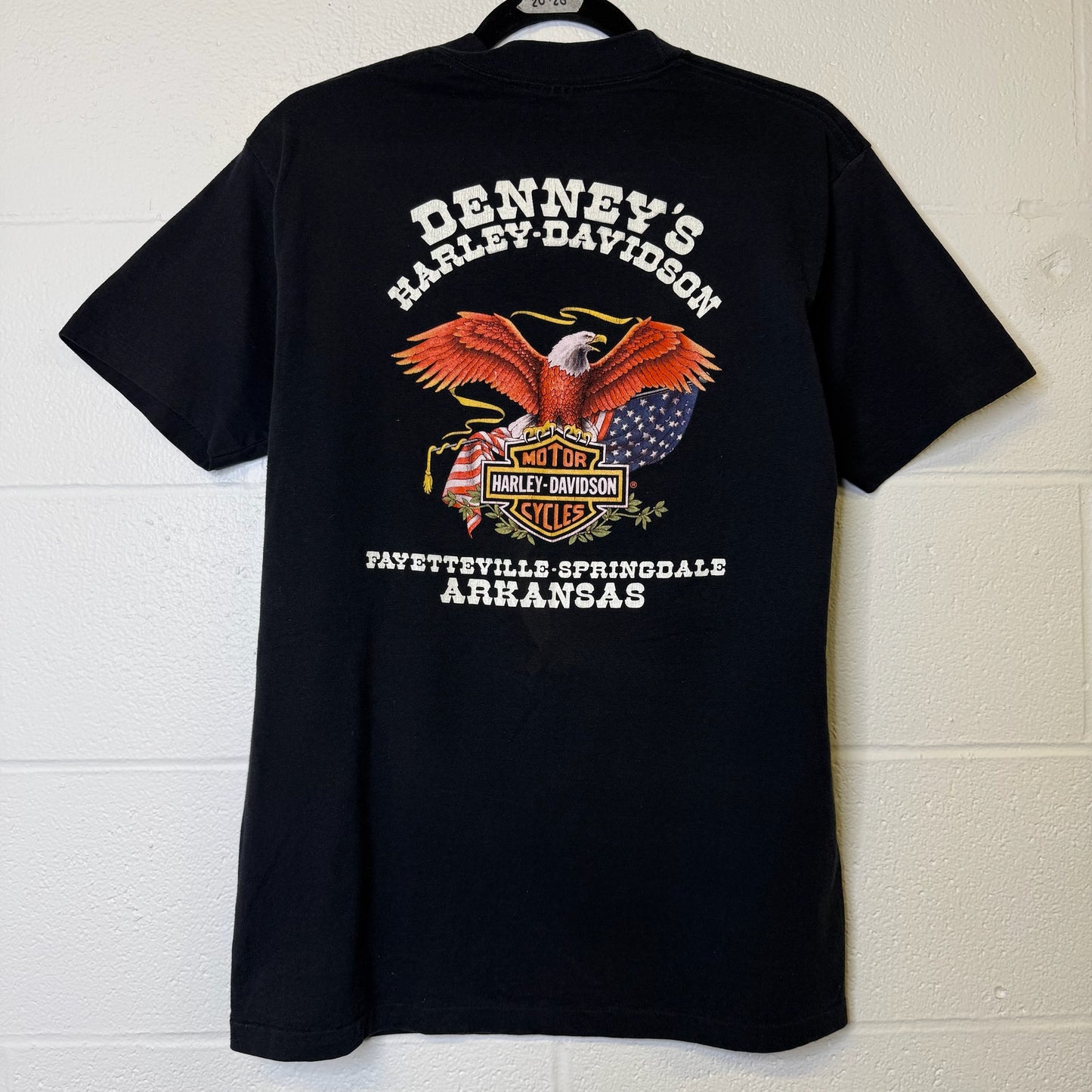 1990 Harley Davidson 3D Emblem Arkansas T-Shirt Sz L (B2260)