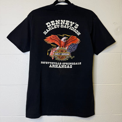 1990 Harley Davidson 3D Emblem Arkansas T-Shirt Sz L (B2260)