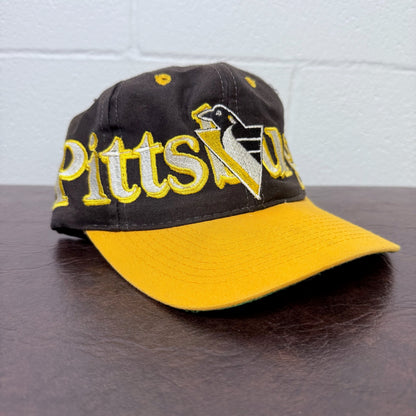 90s Pittsburgh Penguins NHL Logo 7 Snapback Hat