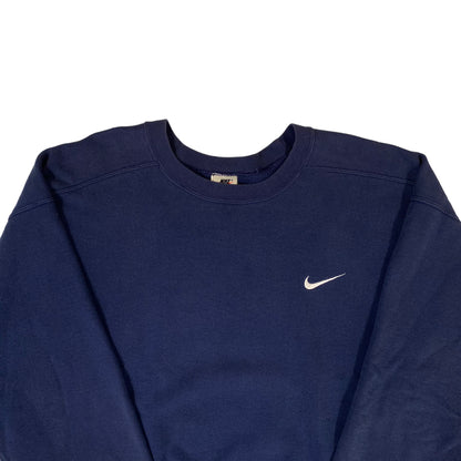 90’s Nike Mini Swoosh Navy Crewneck Sz XL (A2293)