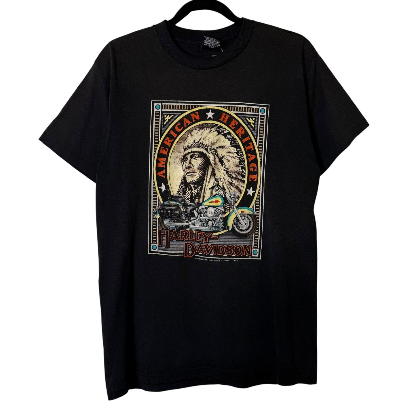 1992 Harley Davidson American Heritage 3D Emblem T-Shirt Sz L