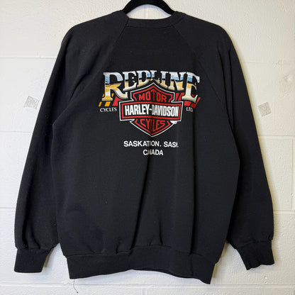 90's Harley Davidson Saskatoon Saskatchewan Crewneck Sz L (B1436)