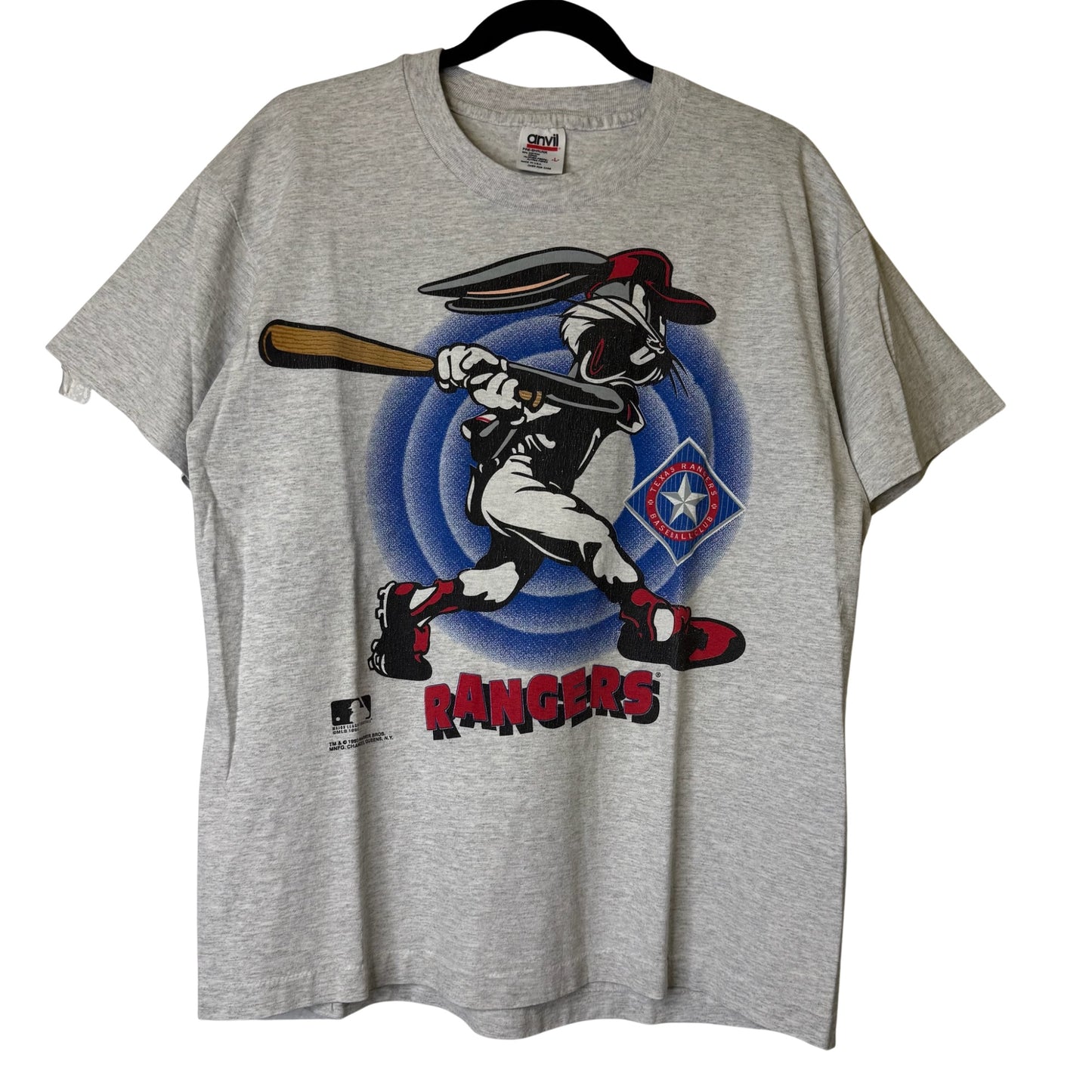 1993 Bugs Bunny Texas Rangers MLB T-shirt Sz L (B2403)