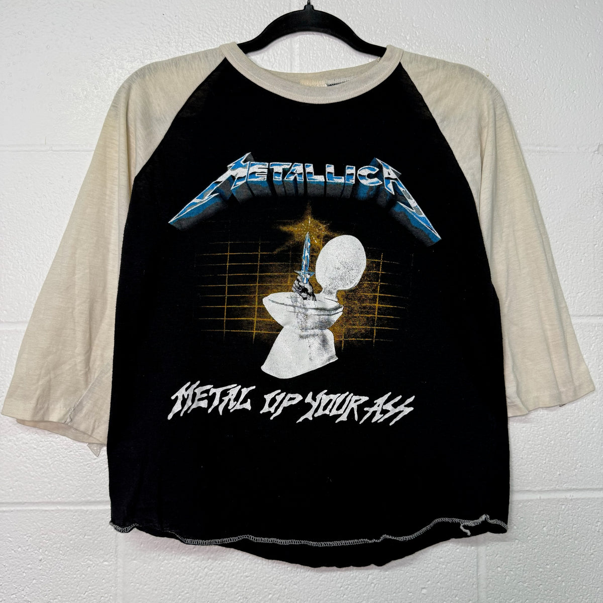 80s Metallica Metal Up Your Ass Band Raglan T-Shirt