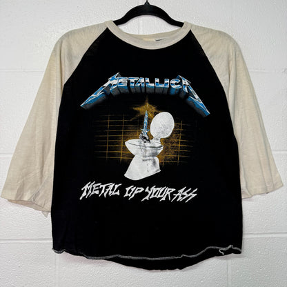 80s Metallica Metal Up Your Ass Band Raglan T-Shirt