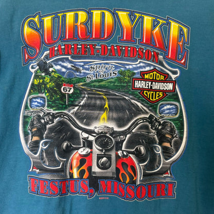 2000 Harley Davidson Surdyke Festus Missouri T-shirt Sz L (B579)