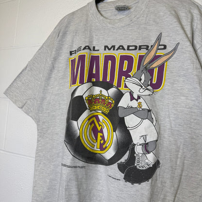 90s Real Madrid Soccer Bugs Bunny Looney Tunes Nutmeg T-Shirt Sz XL (B2876)