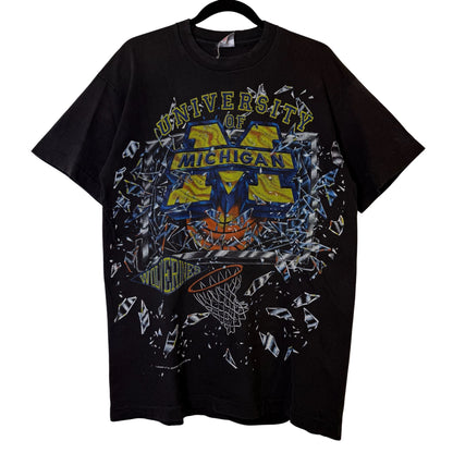 90’s Michigan Wolverines Shattered Backboard T-shirt Sz L (B2540)