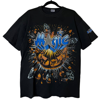 90s Orlando Magic NBA Exploding Basketball T-shirt Sz XL (B2570)