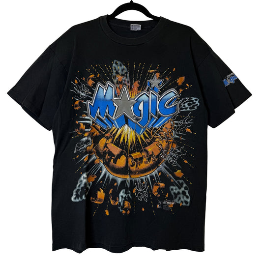 90s Orlando Magic NBA Exploding Basketball T-shirt Sz XL (B2570)