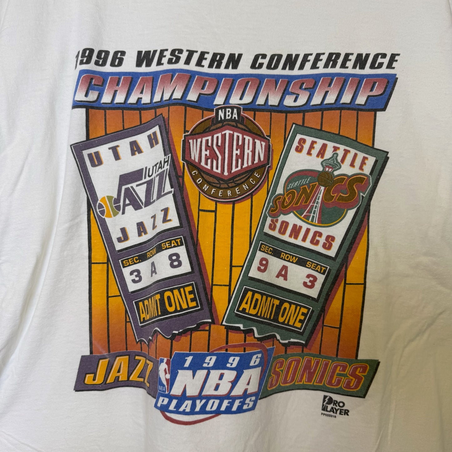 90's Utah Jazz vs Seattle Supersonics NBA T-Shirt Sz XXL (B2900)
