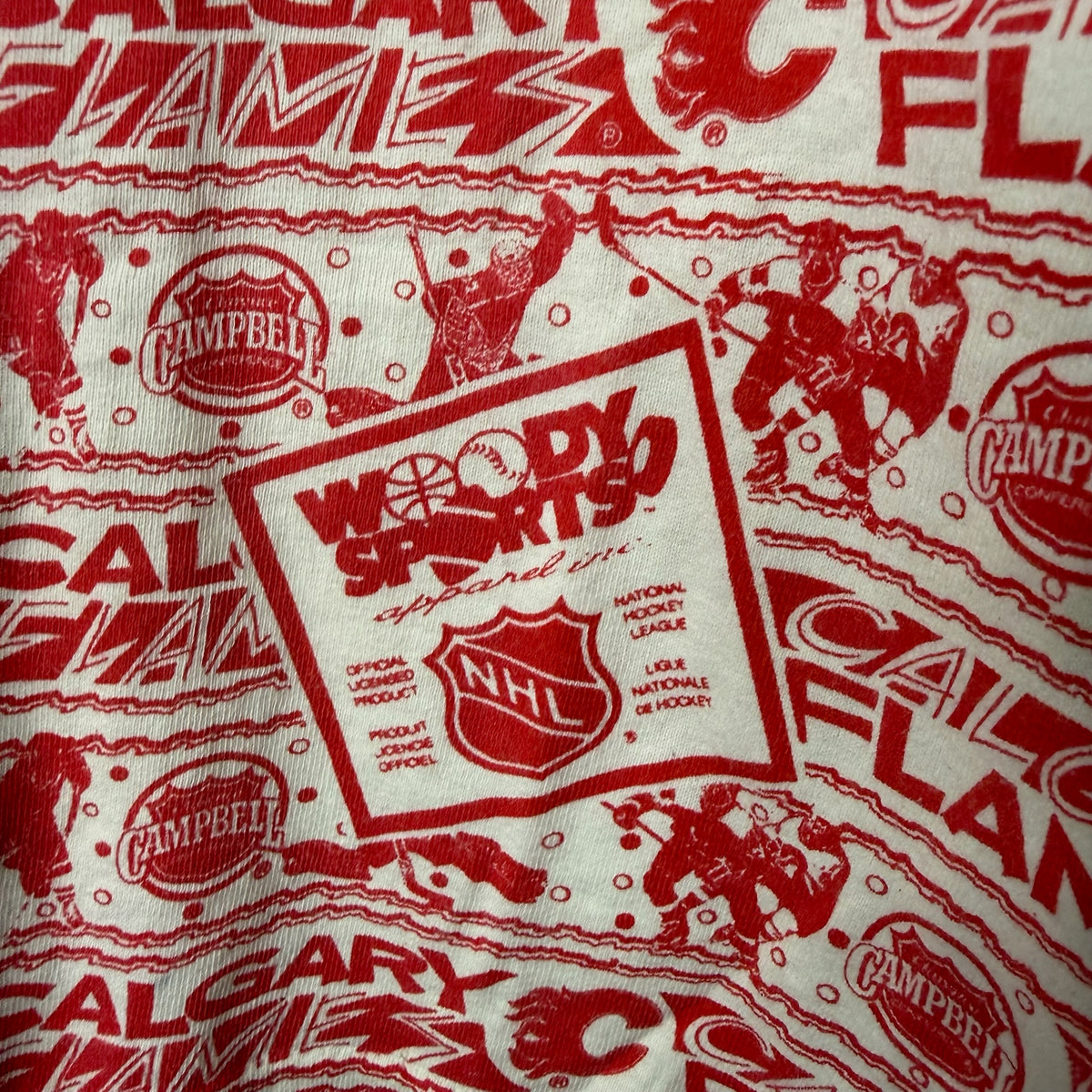 90s Calgary Flames NHL AOP T-Shirt Sz 2XL