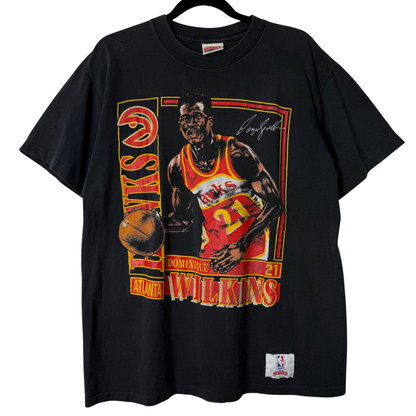 90s Atlanta Hawks Dominique Wilkins Nutmeg NBA Stats T-Shirt Sz L