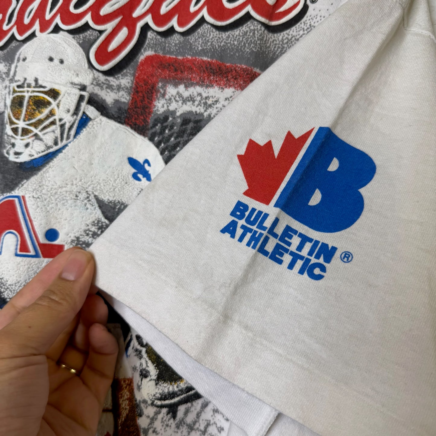 1991 Quebec Nordiques NHL Bulletin T-Shirt Sz XL